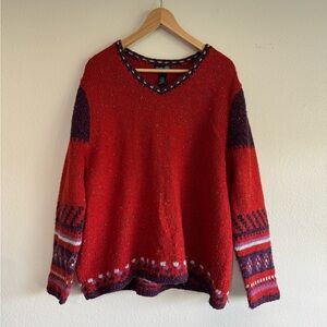 Venezia Red and Purple Knit Sweater